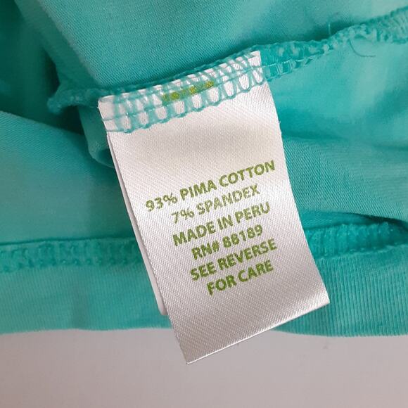 Lilly Pulitzer Pima Cotton Scoop Neck T Shirt Ice Blue Womens XL Resort Summer - Picture 6 of 10